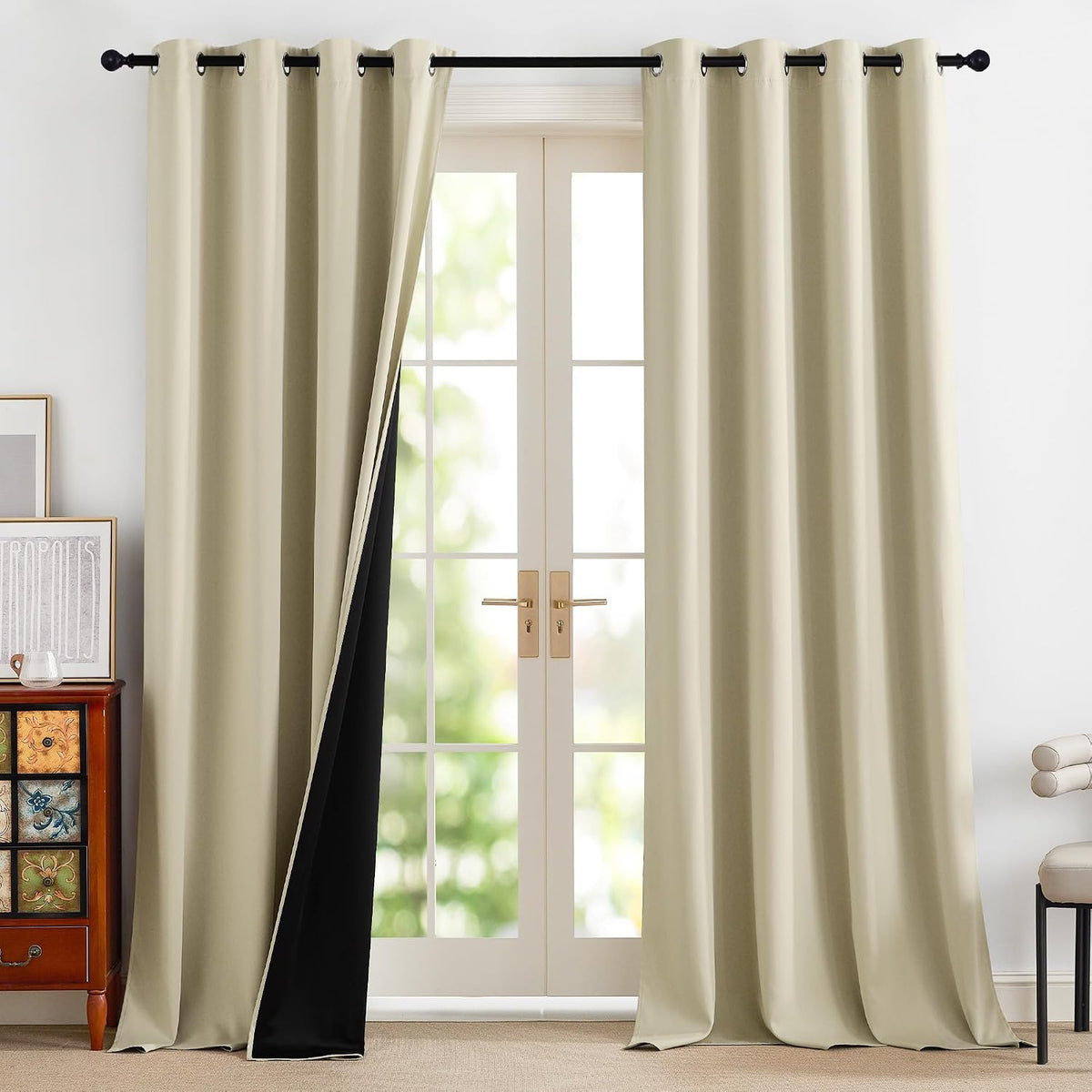 PONY DANCE Lot de 2 Rideau Occultant Thermique Isolant Anti Froid et Chaleur 140x240 (lxH) Tenture Opaque à Oeillets Isolation Lumiere Uv Decoration Chambre Maison Salon Intérieurs, Gris | 140x240 (lxH),Tenture Opaque à Oeillets, Isolation Lumiere anti Uv