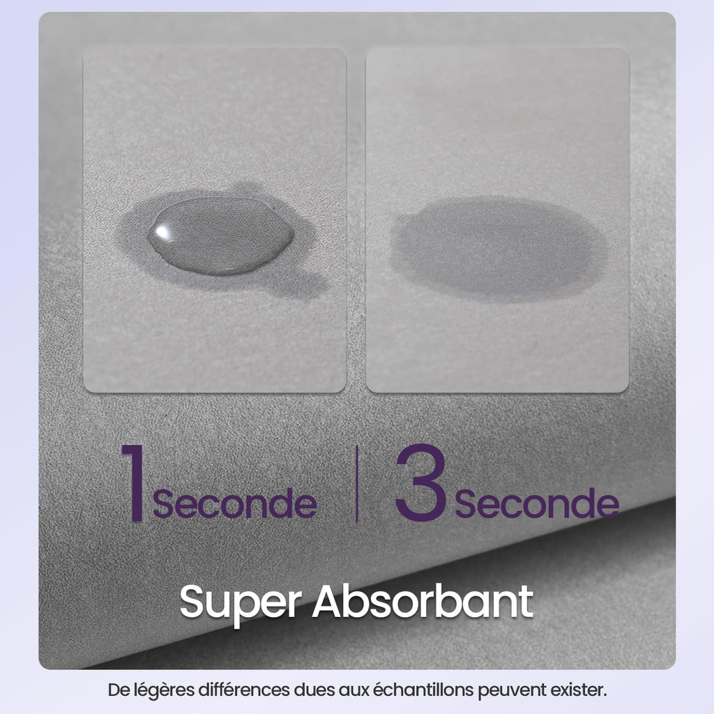 DEXI Tapis de Bain Antidérapant Ultra Mince 40x60cm Noir | Super Absorbant, Sèche Rapide, Motif Marbre Moderne, Facile à Nettoyer, pour Salle de Bain, Baignoire et Douche