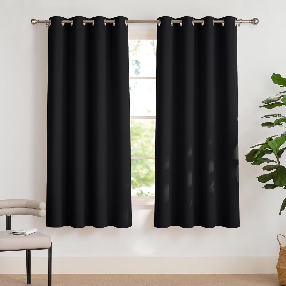 PONY DANCE Lot de 2 Rideau Occultant Thermique Isolant Anti Froid et Chaleur 140x240 (lxH) Tenture Opaque à Oeillets Isolation Lumiere Uv Decoration Chambre Maison Salon Intérieurs, Gris | 140x240 (lxH),Tenture Opaque à Oeillets, Isolation Lumiere anti Uv