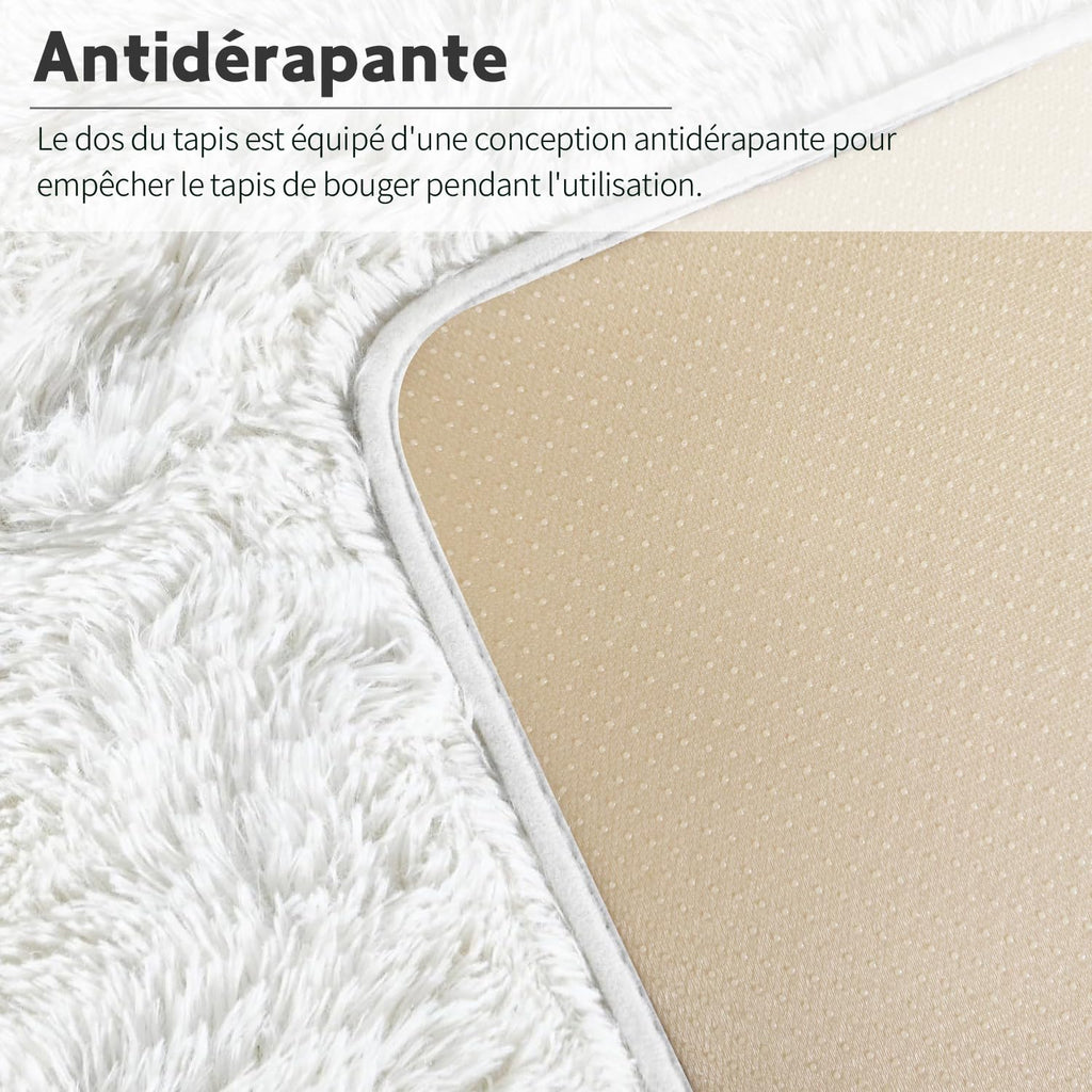 Tapis Salon Tapis Chambre 160x230CM, Dessous Antidérapant, Doux Moelleux (Gris Clair, 160x230cm)