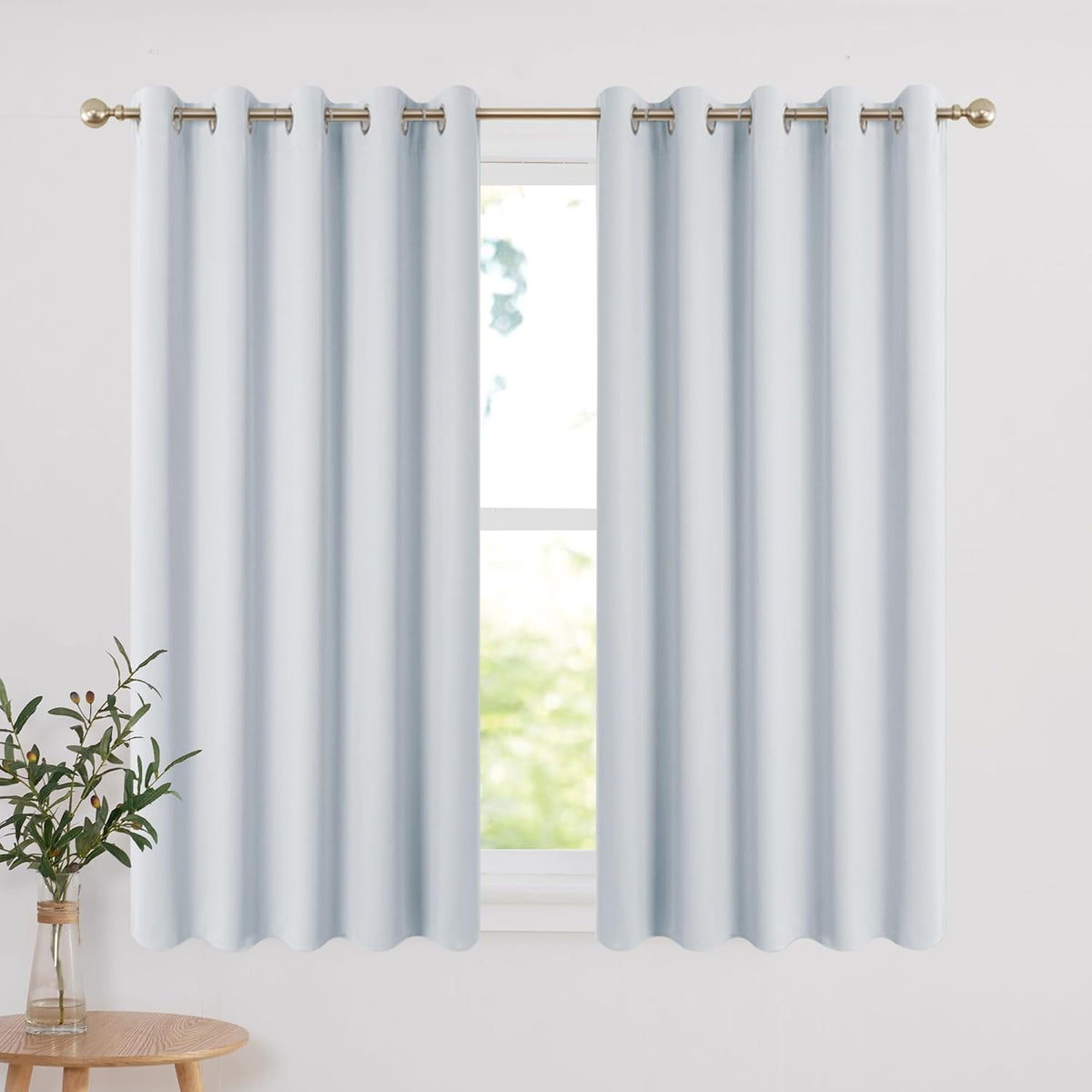 PONY DANCE Lot de 2 Rideau Occultant Thermique Isolant Anti Froid et Chaleur 140x240 (lxH) Tenture Opaque à Oeillets Isolation Lumiere Uv Decoration Chambre Maison Salon Intérieurs, Gris | 140x240 (lxH),Tenture Opaque à Oeillets, Isolation Lumiere anti Uv