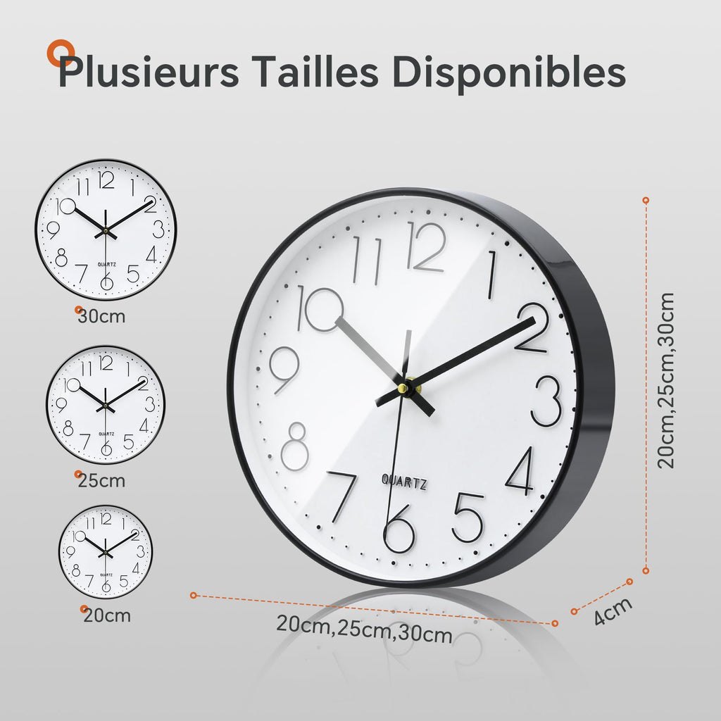 VIKMARI Horloge Murale 20 cm Moderne, Silencieuse, Or Rose, Cuisine, Salon | Décoration cuisine, horloge design moderne, grands chiffres 3D, silencieuse sans tic-tac, idéale pour salon et chambre