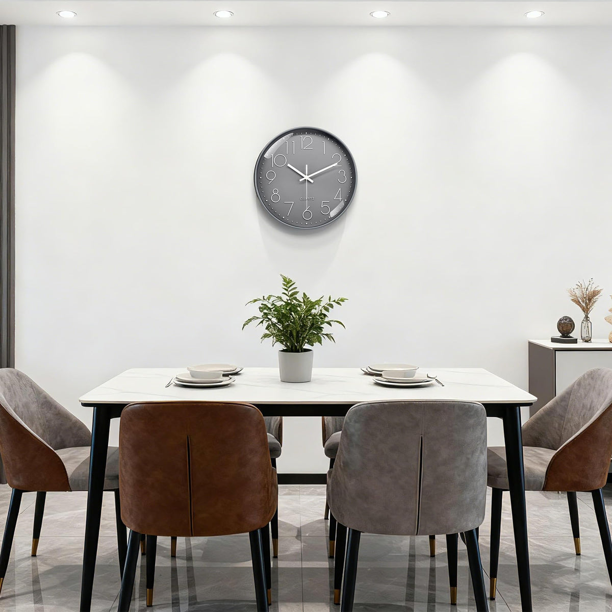 VIKMARI Horloge Murale 20 cm Moderne, Silencieuse, Or Rose, Cuisine, Salon | Décoration cuisine, horloge design moderne, grands chiffres 3D, silencieuse sans tic-tac, idéale pour salon et chambre