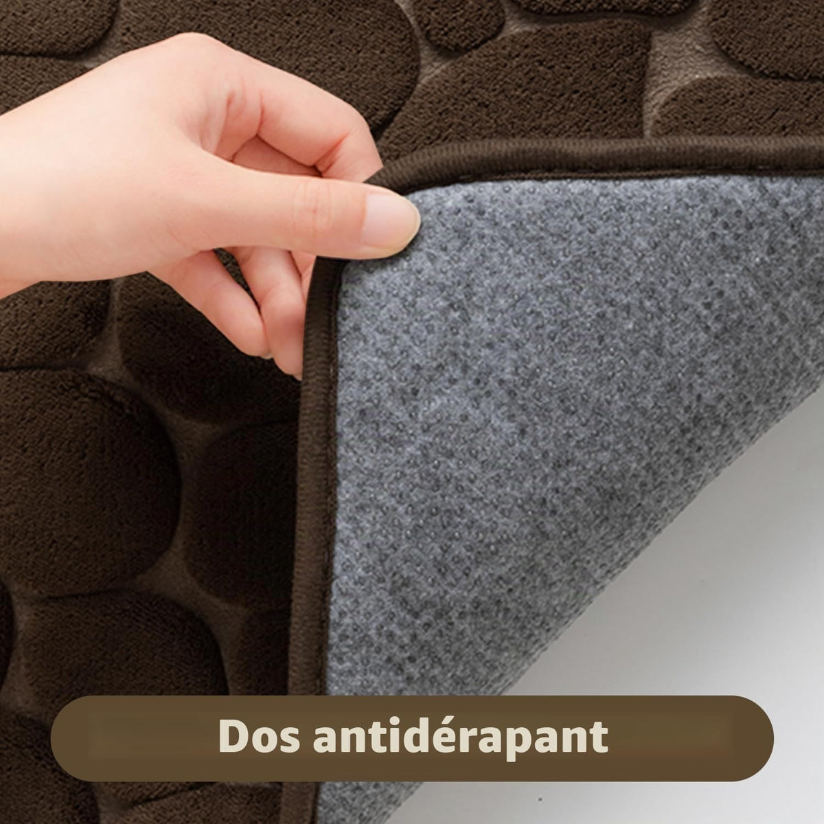 chakme Tapis de Bain en Mousse à mémoire de Forme - Tapis de Douche Absorbant - Tapis de Bain - Tapis décoratif - Antidérapant - pour Salle de Bain et Salon - 43 x 61 cm - Gris foncé