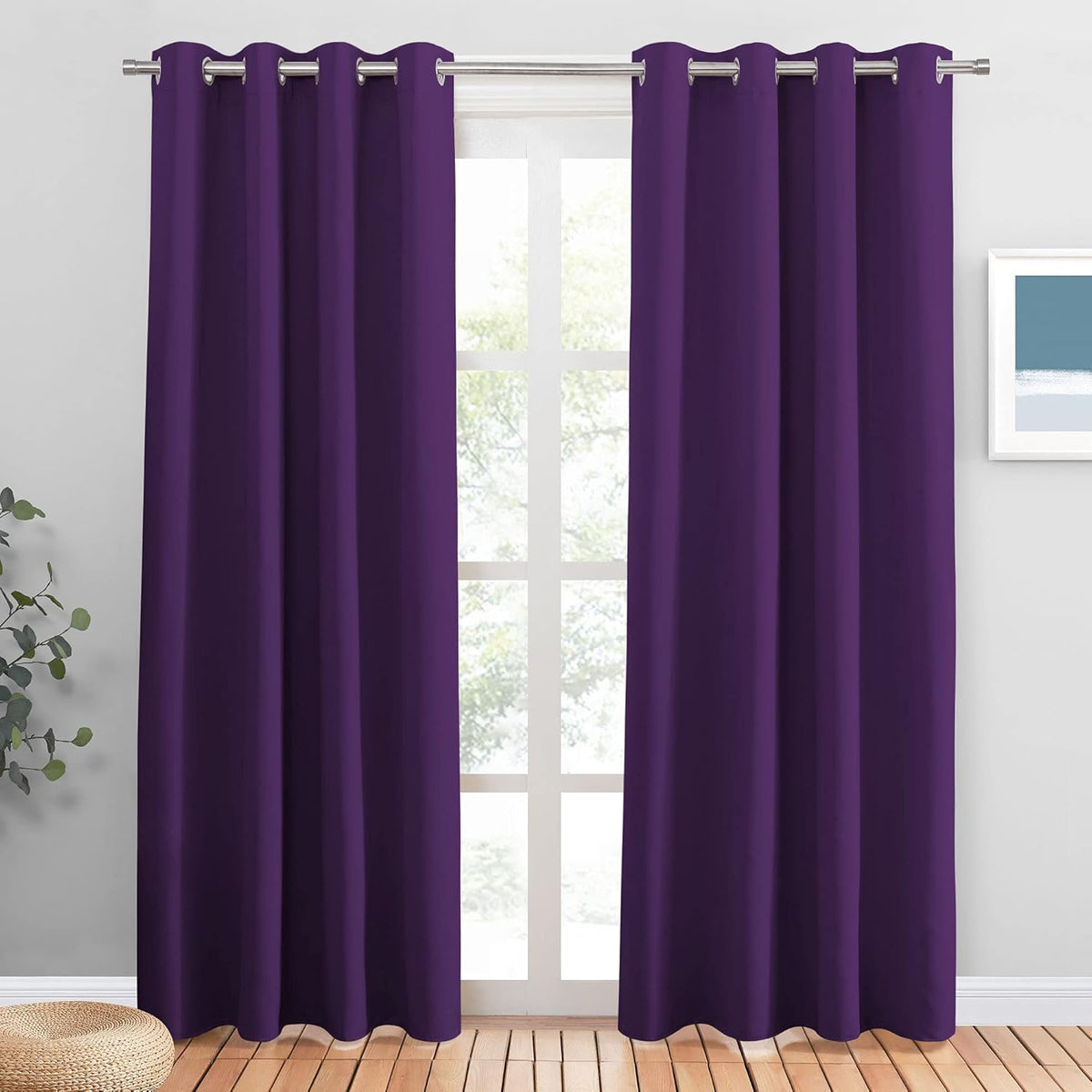 PONY DANCE Lot de 2 Rideau Occultant Thermique Isolant Anti Froid et Chaleur 140x240 (lxH) Tenture Opaque à Oeillets Isolation Lumiere Uv Decoration Chambre Maison Salon Intérieurs, Gris | 140x240 (lxH),Tenture Opaque à Oeillets, Isolation Lumiere anti Uv