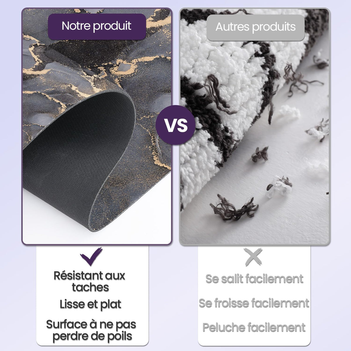 DEXI Tapis de Bain Antidérapant Ultra Mince 40x60cm Noir | Super Absorbant, Sèche Rapide, Motif Marbre Moderne, Facile à Nettoyer, pour Salle de Bain, Baignoire et Douche