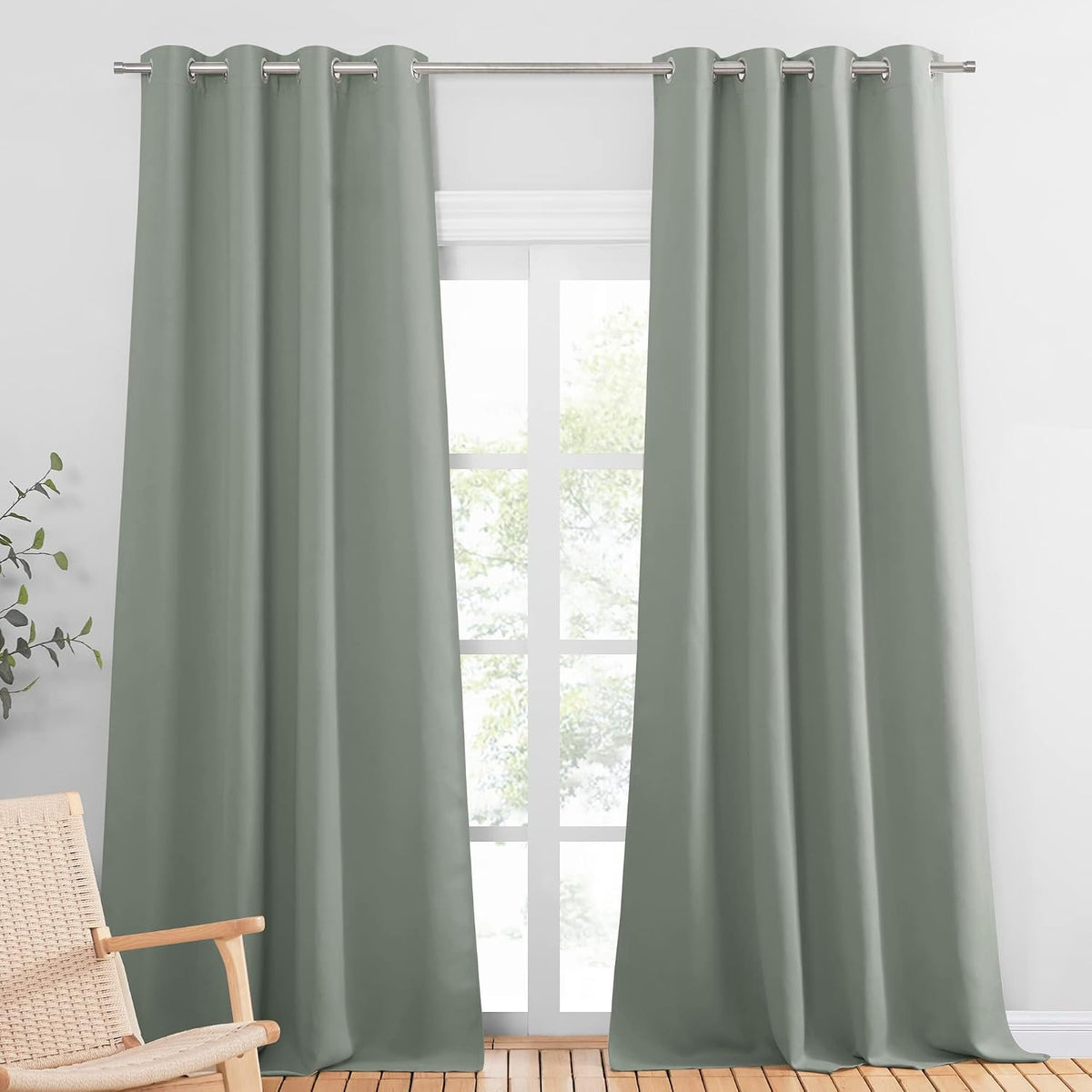 PONY DANCE Lot de 2 Rideau Occultant Thermique Isolant Anti Froid et Chaleur 140x240 (lxH) Tenture Opaque à Oeillets Isolation Lumiere Uv Decoration Chambre Maison Salon Intérieurs, Gris | 140x240 (lxH),Tenture Opaque à Oeillets, Isolation Lumiere anti Uv