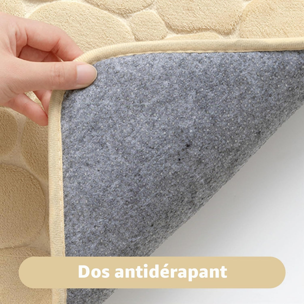 chakme Tapis de Bain en Mousse à mémoire de Forme - Tapis de Douche Absorbant - Tapis de Bain - Tapis décoratif - Antidérapant - pour Salle de Bain et Salon - 43 x 61 cm - Gris foncé