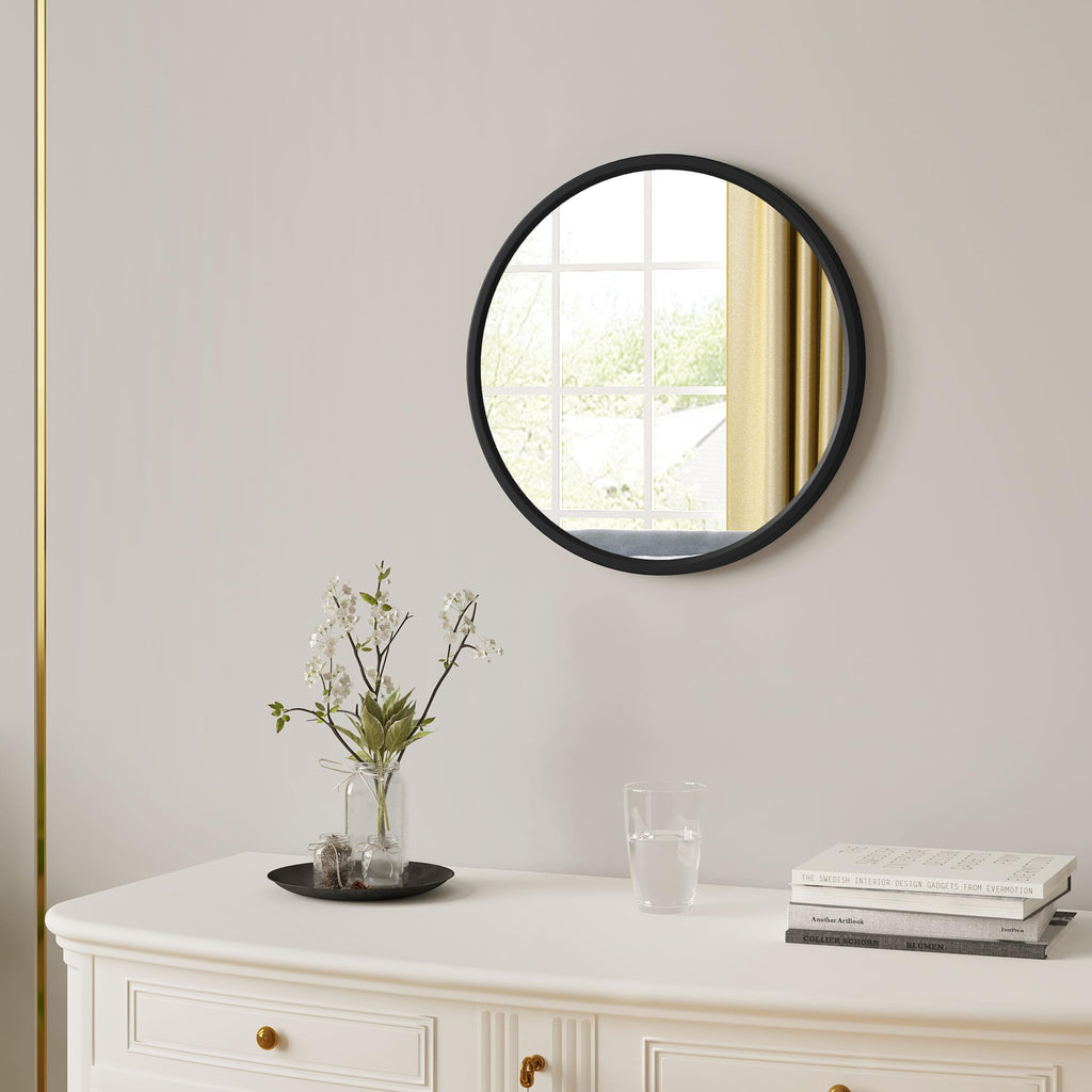 WOLTU Miroir Mural Rond, Miroir Salle de Bain, Ø50 cm, Doré | Cadre en Métal, Miroir Rond Décoratif pour Entrée, Chambre, Maquillage, Couloir, Moderne