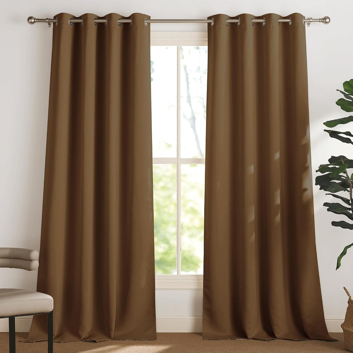 PONY DANCE Lot de 2 Rideau Occultant Thermique Isolant Anti Froid et Chaleur 140x240 (lxH) Tenture Opaque à Oeillets Isolation Lumiere Uv Decoration Chambre Maison Salon Intérieurs, Gris | 140x240 (lxH),Tenture Opaque à Oeillets, Isolation Lumiere anti Uv