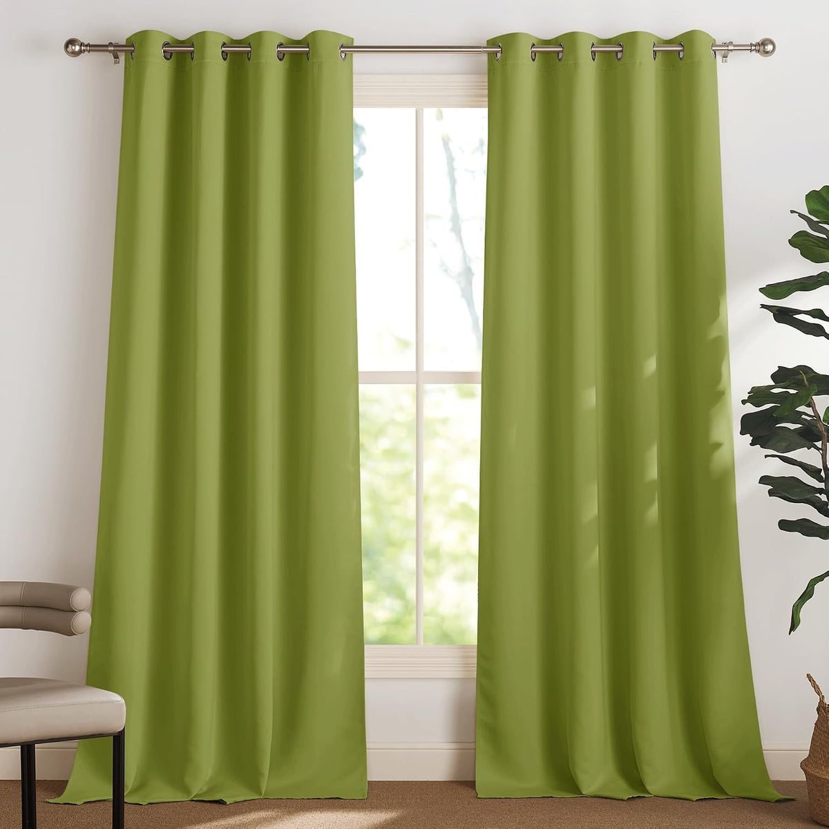 PONY DANCE Lot de 2 Rideau Occultant Thermique Isolant Anti Froid et Chaleur 140x240 (lxH) Tenture Opaque à Oeillets Isolation Lumiere Uv Decoration Chambre Maison Salon Intérieurs, Gris | 140x240 (lxH),Tenture Opaque à Oeillets, Isolation Lumiere anti Uv