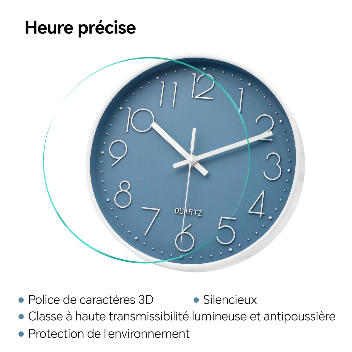 VIKMARI Horloge Murale 20 cm Moderne, Silencieuse, Or Rose, Cuisine, Salon | Décoration cuisine, horloge design moderne, grands chiffres 3D, silencieuse sans tic-tac, idéale pour salon et chambre