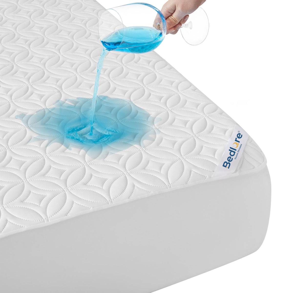 Protège-matelas imperméable BEDLORE, taille King | Bonnets profonds adaptés aux matelas de 15 à 46 cm (6 à 18 pouces), housse douce, silencieuse et résistante aux salissures, lavable (pour maison, chambre, hôtel) – Gris
