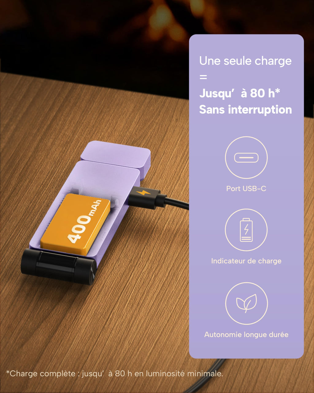 86lux Lampe de Lecture Rechargeable Liseuse LED USB-C, Vert | Lampe à Pince Marque-Page avec 3 Températures de Couleur, Jusqu'à 80H d'Autonomie