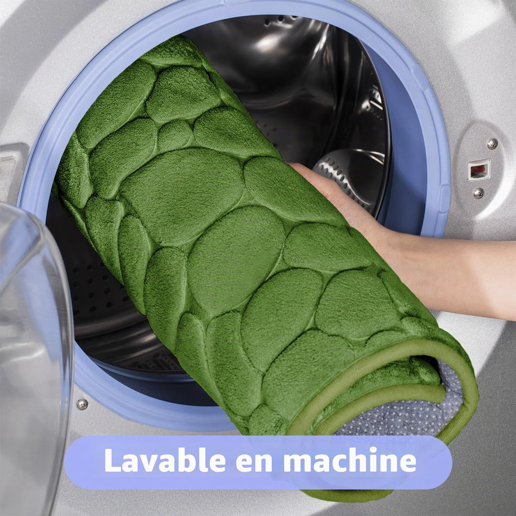 chakme Tapis de Bain en Mousse à mémoire de Forme - Tapis de Douche Absorbant - Tapis de Bain - Tapis décoratif - Antidérapant - pour Salle de Bain et Salon - 43 x 61 cm - Gris foncé