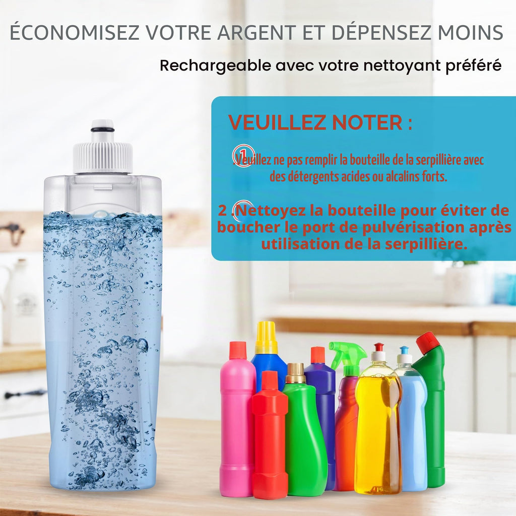 Balais Serpillère Vaporisateur, MEXERRIS Balai Lave Sol avec 2 Reservoirs | Spray Mop Professionnel Microfibre Mop Pulvérisateur pour la Maison, la Cuisine, Bois, Parquet, Stratifié, Bois, Carrelage