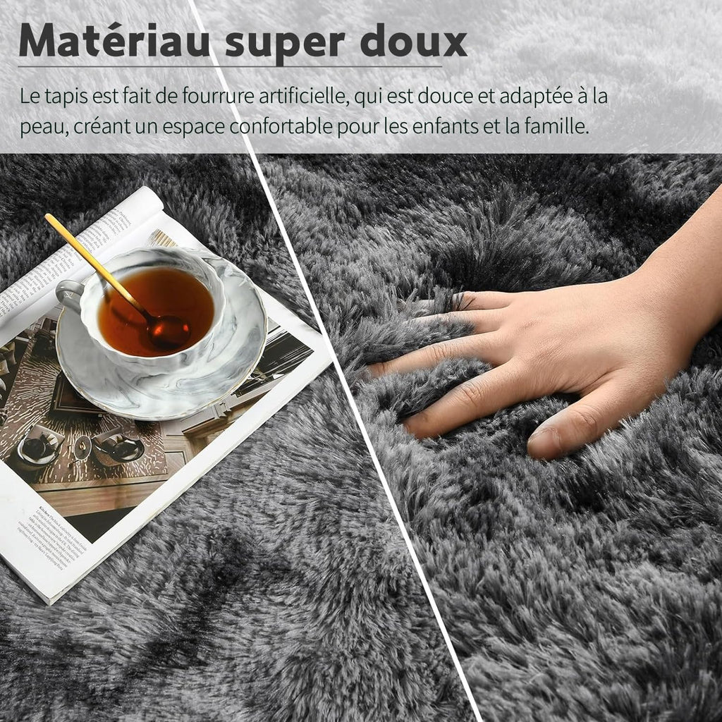 Tapis Salon Tapis Chambre 160x230CM, Dessous Antidérapant, Doux Moelleux (Gris Clair, 160x230cm)