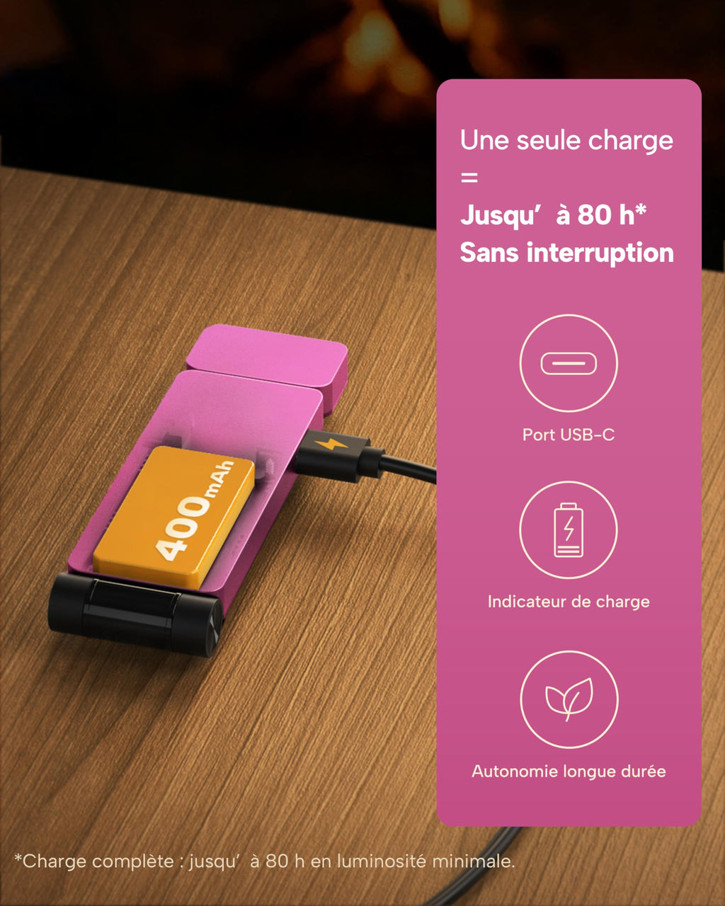 86lux Lampe de Lecture Rechargeable Liseuse LED USB-C, Vert | Lampe à Pince Marque-Page avec 3 Températures de Couleur, Jusqu'à 80H d'Autonomie
