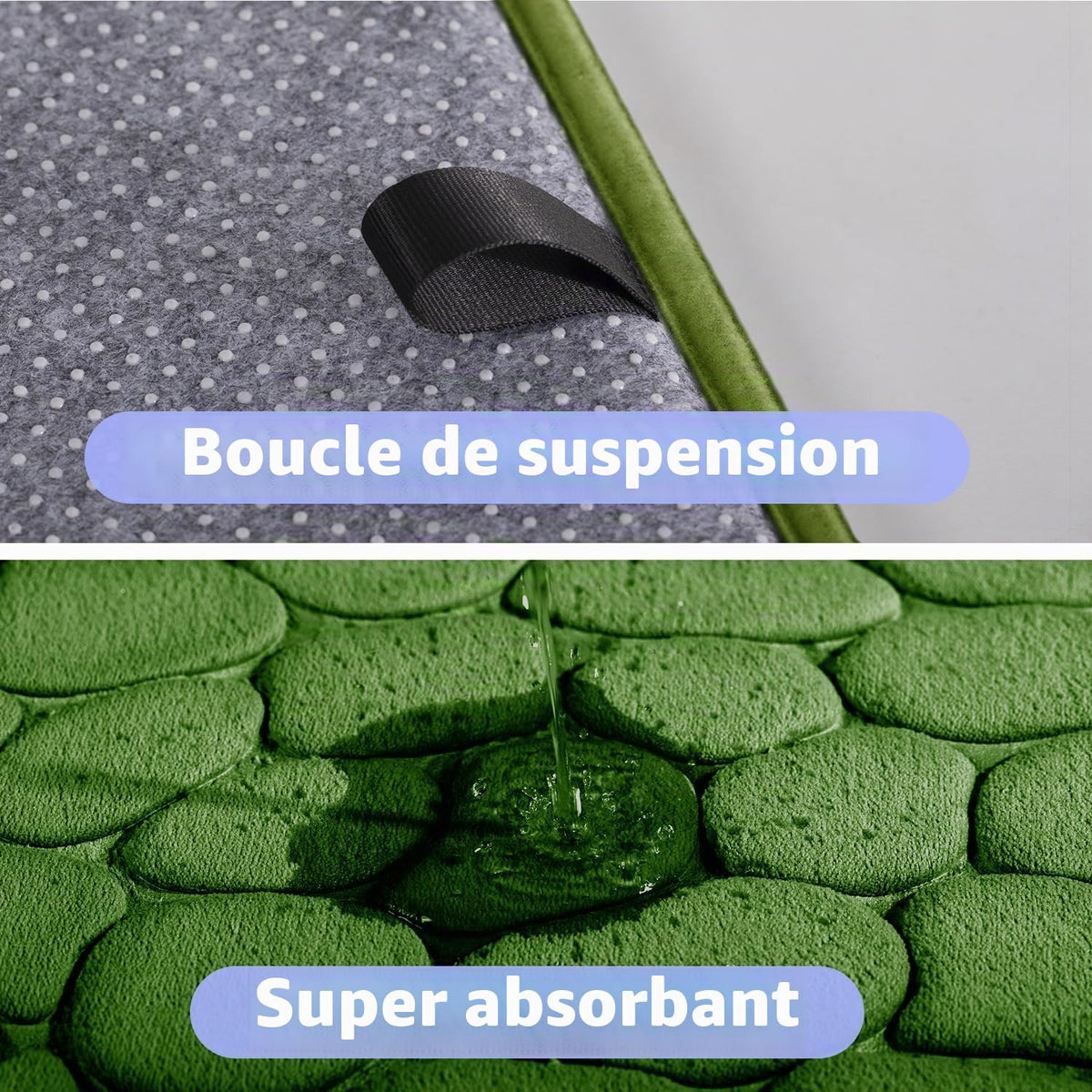 chakme Tapis de Bain en Mousse à mémoire de Forme - Tapis de Douche Absorbant - Tapis de Bain - Tapis décoratif - Antidérapant - pour Salle de Bain et Salon - 43 x 61 cm - Gris foncé