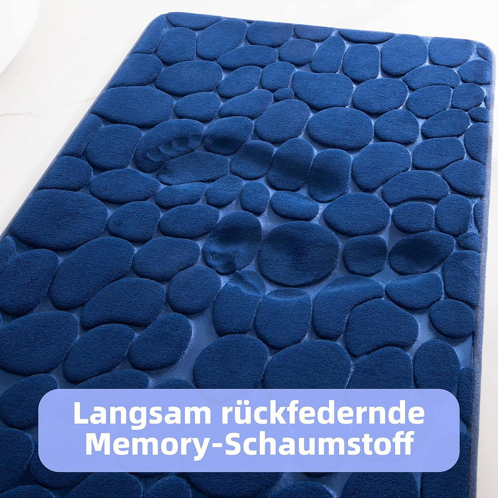 chakme Tapis de Bain en Mousse à mémoire de Forme - Tapis de Douche Absorbant - Tapis de Bain - Tapis décoratif - Antidérapant - pour Salle de Bain et Salon - 43 x 61 cm - Gris foncé