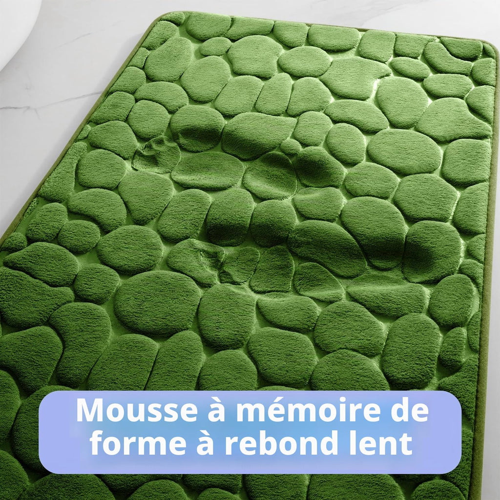 chakme Tapis de Bain en Mousse à mémoire de Forme - Tapis de Douche Absorbant - Tapis de Bain - Tapis décoratif - Antidérapant - pour Salle de Bain et Salon - 43 x 61 cm - Gris foncé