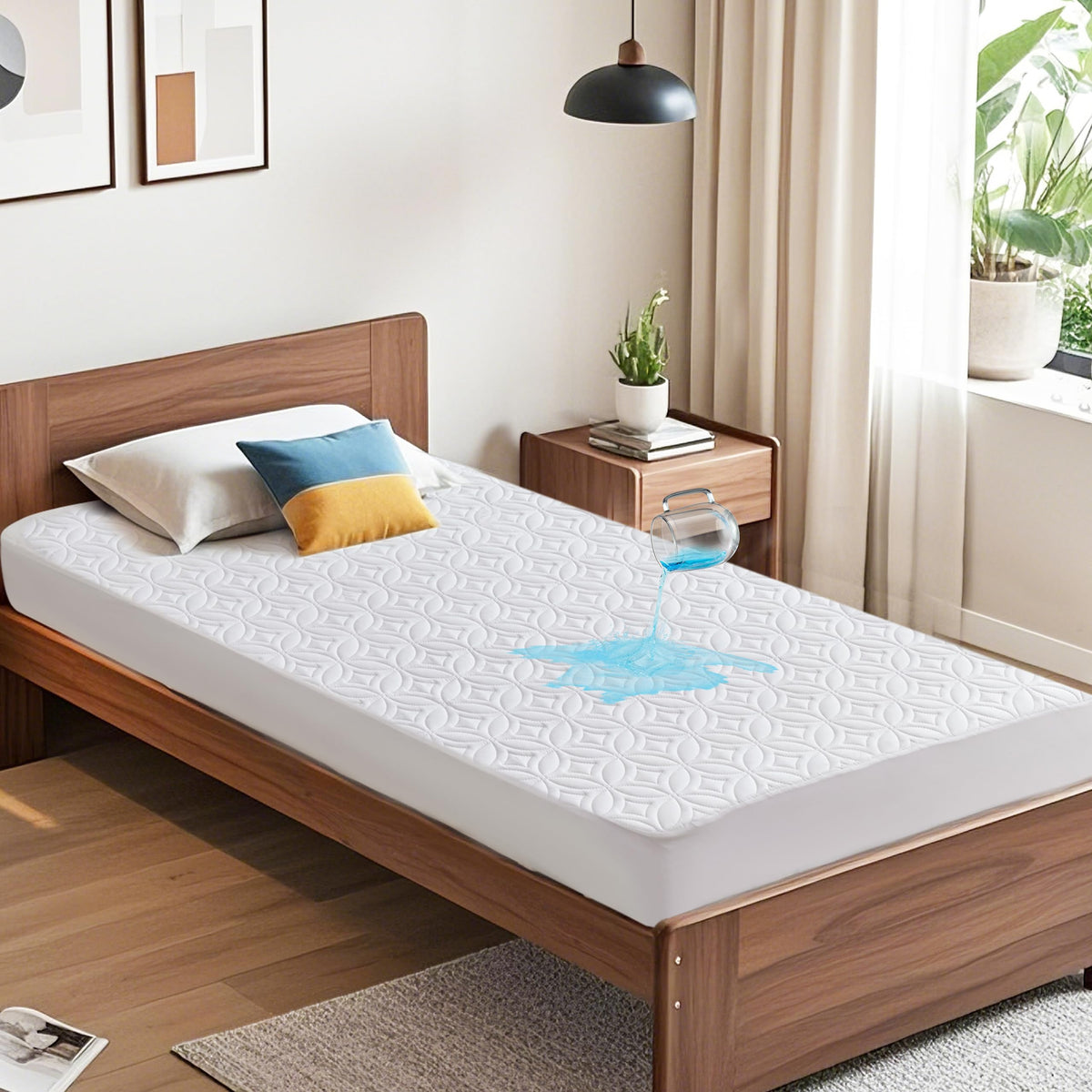 Protège-matelas imperméable BEDLORE, taille King | Bonnets profonds adaptés aux matelas de 15 à 46 cm (6 à 18 pouces), housse douce, silencieuse et résistante aux salissures, lavable (pour maison, chambre, hôtel) – Gris