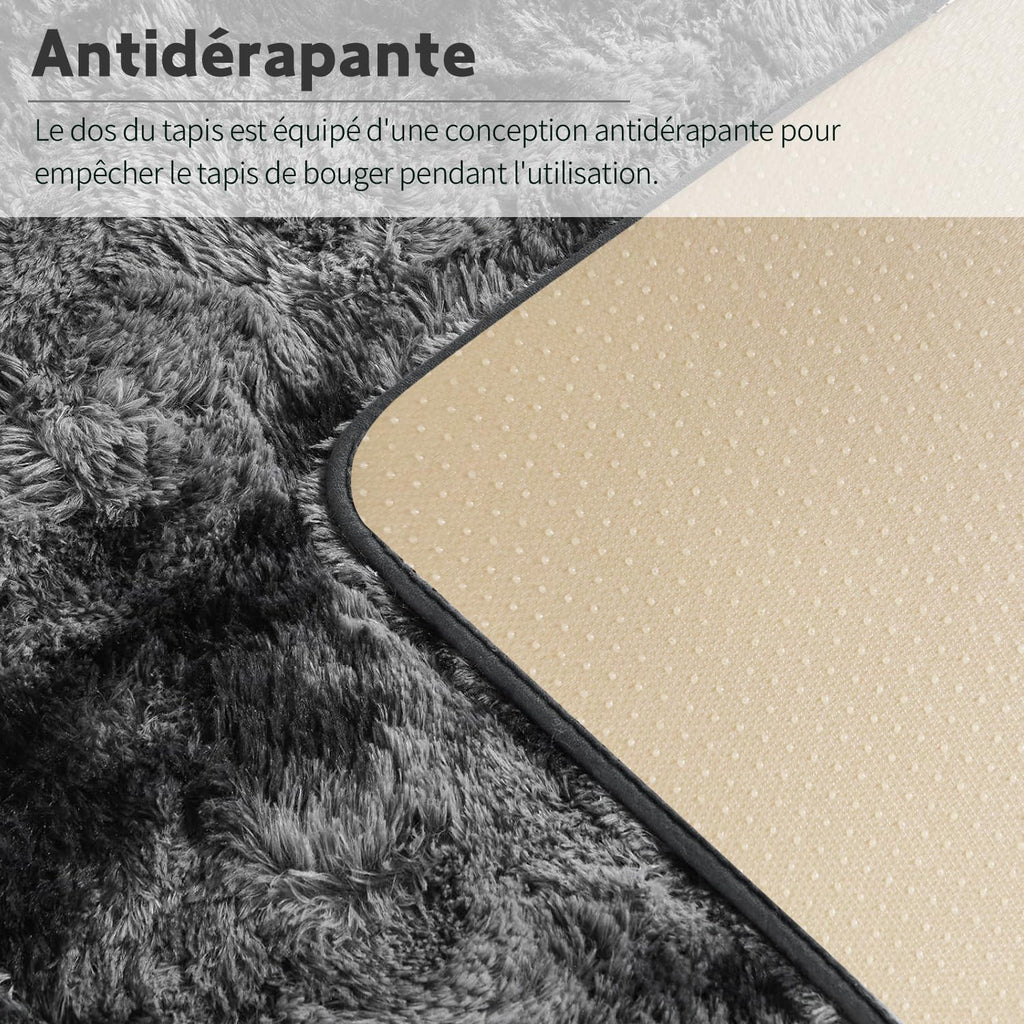 Tapis Salon Tapis Chambre 160x230CM, Dessous Antidérapant, Doux Moelleux (Gris Clair, 160x230cm)