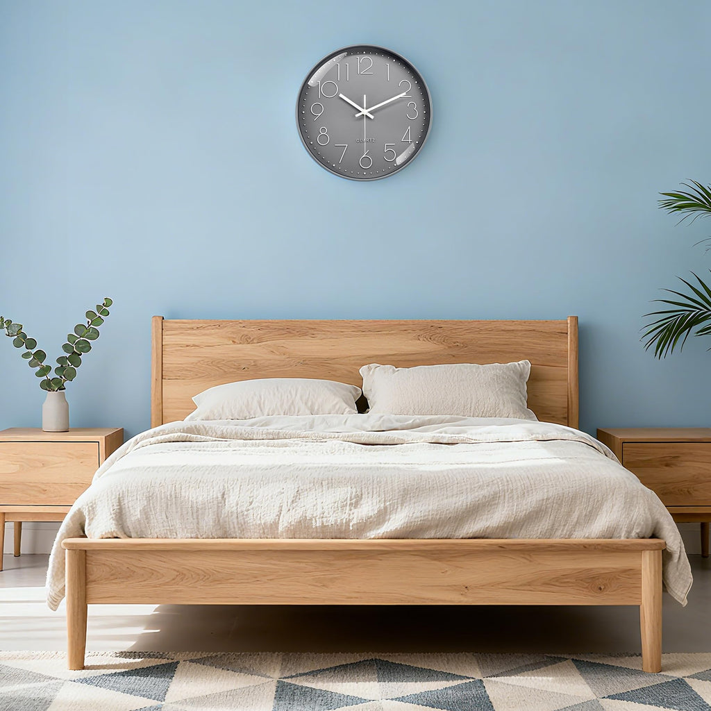 VIKMARI Horloge Murale 20 cm Moderne, Silencieuse, Or Rose, Cuisine, Salon | Décoration cuisine, horloge design moderne, grands chiffres 3D, silencieuse sans tic-tac, idéale pour salon et chambre