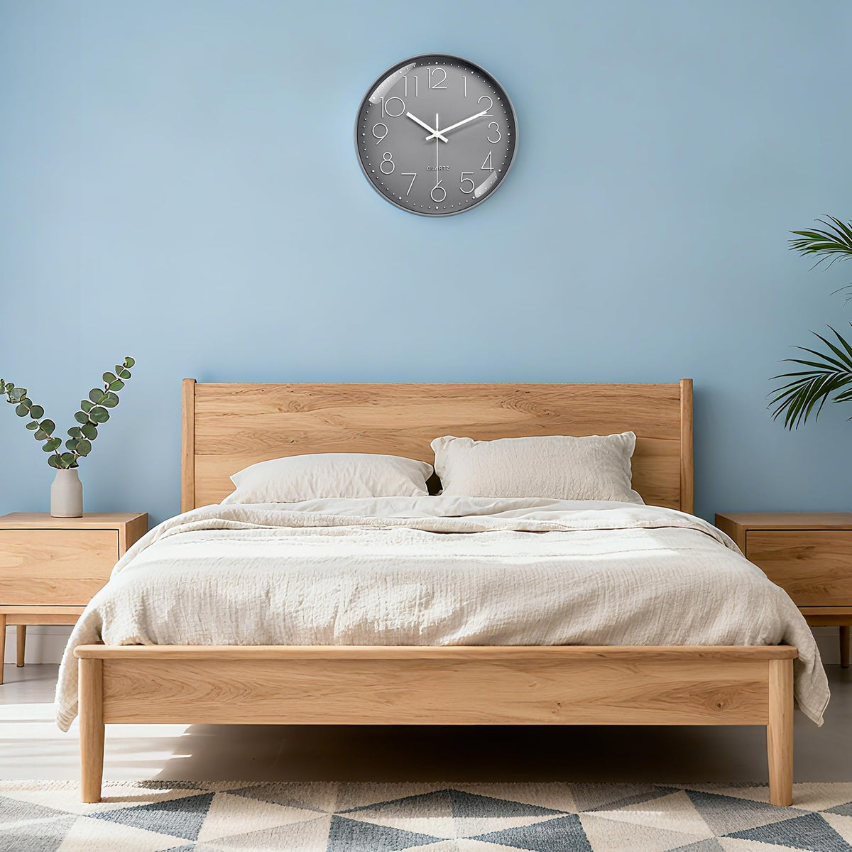 VIKMARI Horloge Murale 20 cm Moderne, Silencieuse, Or Rose, Cuisine, Salon | Décoration cuisine, horloge design moderne, grands chiffres 3D, silencieuse sans tic-tac, idéale pour salon et chambre