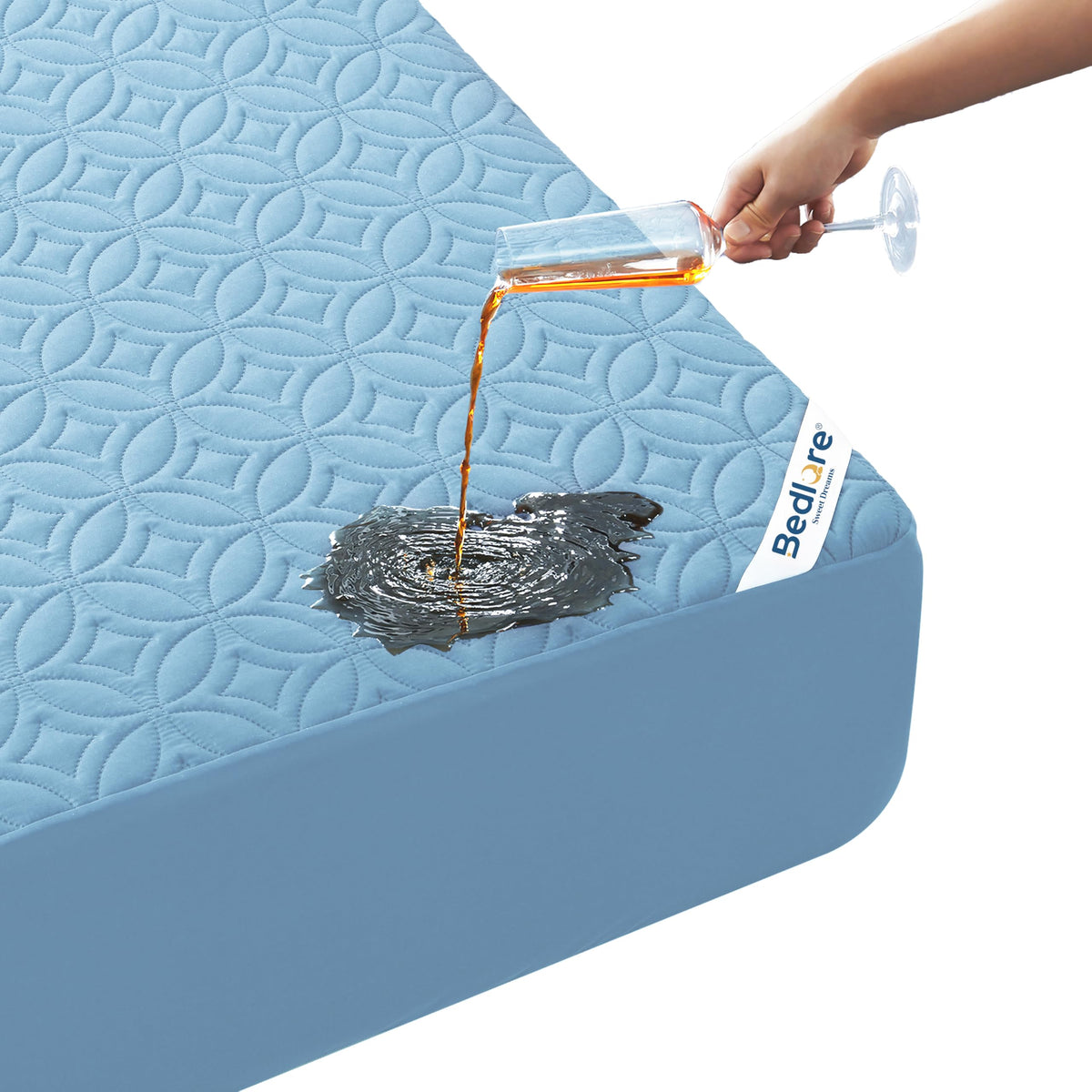 Protège-matelas imperméable BEDLORE, taille King | Bonnets profonds adaptés aux matelas de 15 à 46 cm (6 à 18 pouces), housse douce, silencieuse et résistante aux salissures, lavable (pour maison, chambre, hôtel) – Gris