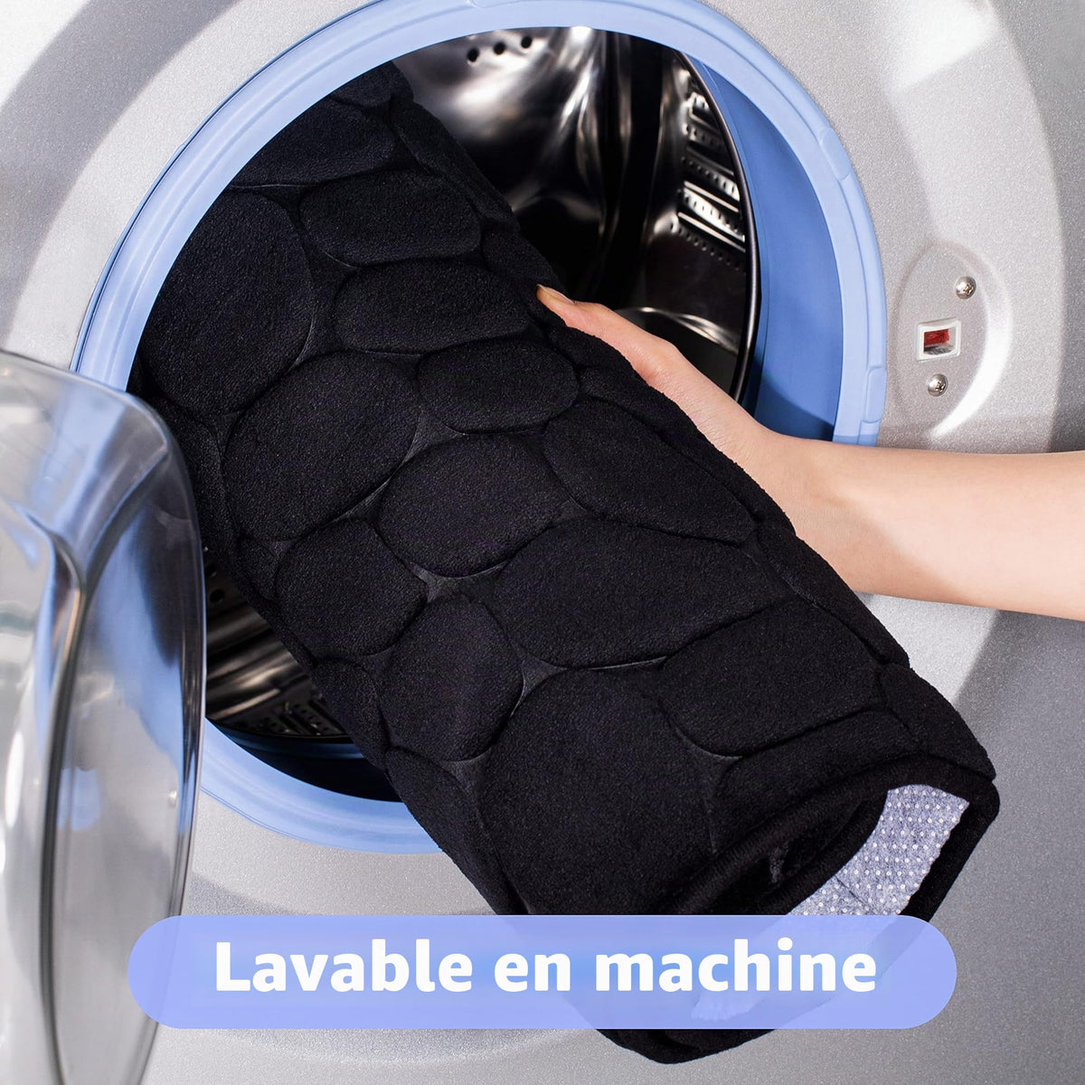 chakme Tapis de Bain en Mousse à mémoire de Forme - Tapis de Douche Absorbant - Tapis de Bain - Tapis décoratif - Antidérapant - pour Salle de Bain et Salon - 43 x 61 cm - Gris foncé