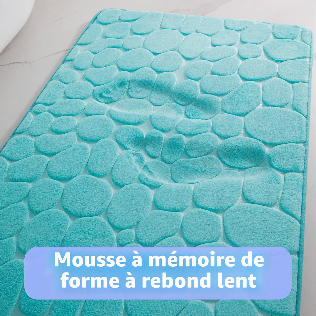 chakme Tapis de Bain en Mousse à mémoire de Forme - Tapis de Douche Absorbant - Tapis de Bain - Tapis décoratif - Antidérapant - pour Salle de Bain et Salon - 43 x 61 cm - Gris foncé