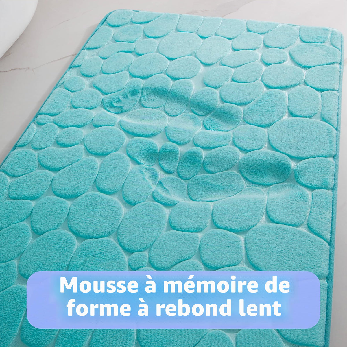 chakme Tapis de Bain en Mousse à mémoire de Forme - Tapis de Douche Absorbant - Tapis de Bain - Tapis décoratif - Antidérapant - pour Salle de Bain et Salon - 43 x 61 cm - Gris foncé