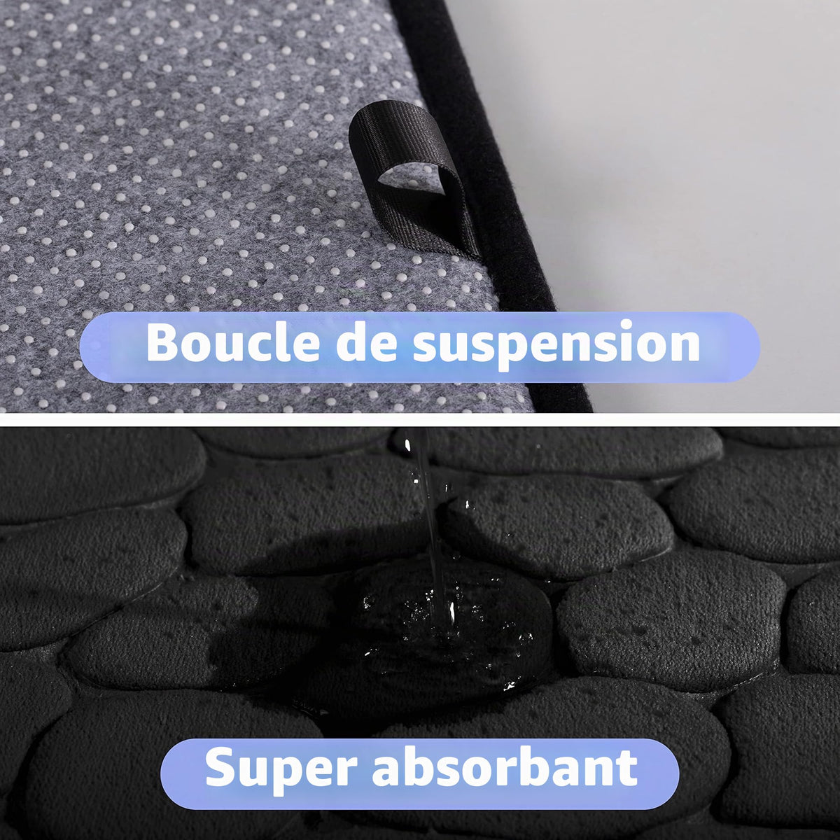 chakme Tapis de Bain en Mousse à mémoire de Forme - Tapis de Douche Absorbant - Tapis de Bain - Tapis décoratif - Antidérapant - pour Salle de Bain et Salon - 43 x 61 cm - Gris foncé