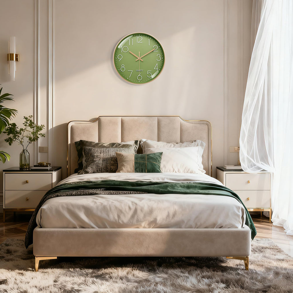 VIKMARI Horloge Murale 20 cm Moderne, Silencieuse, Or Rose, Cuisine, Salon | Décoration cuisine, horloge design moderne, grands chiffres 3D, silencieuse sans tic-tac, idéale pour salon et chambre