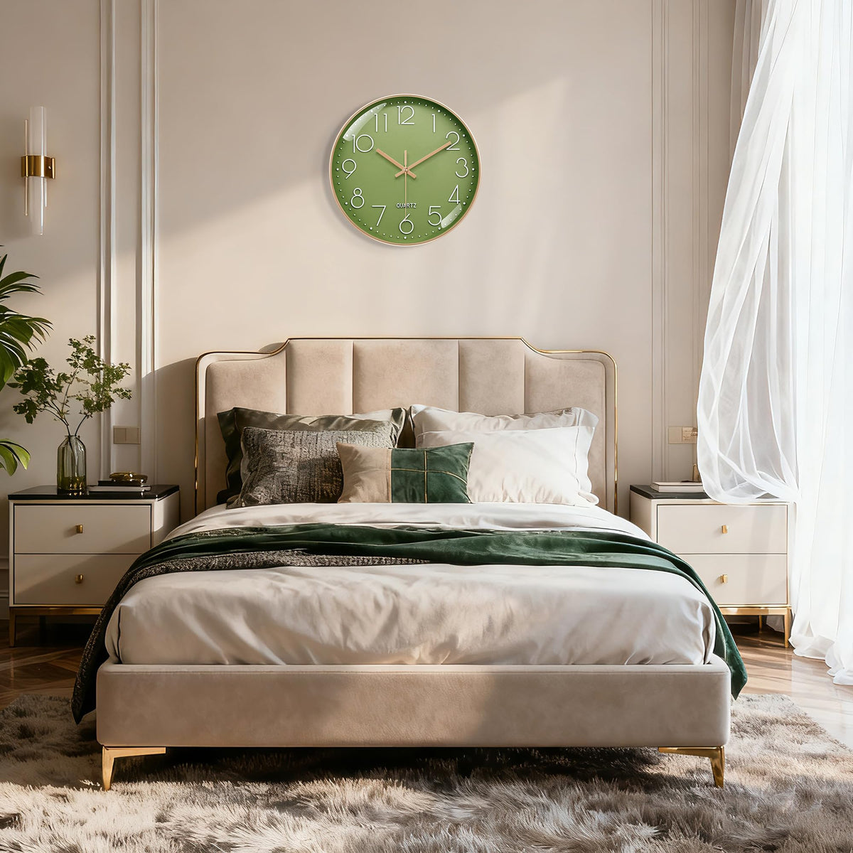 VIKMARI Horloge Murale 20 cm Moderne, Silencieuse, Or Rose, Cuisine, Salon | Décoration cuisine, horloge design moderne, grands chiffres 3D, silencieuse sans tic-tac, idéale pour salon et chambre