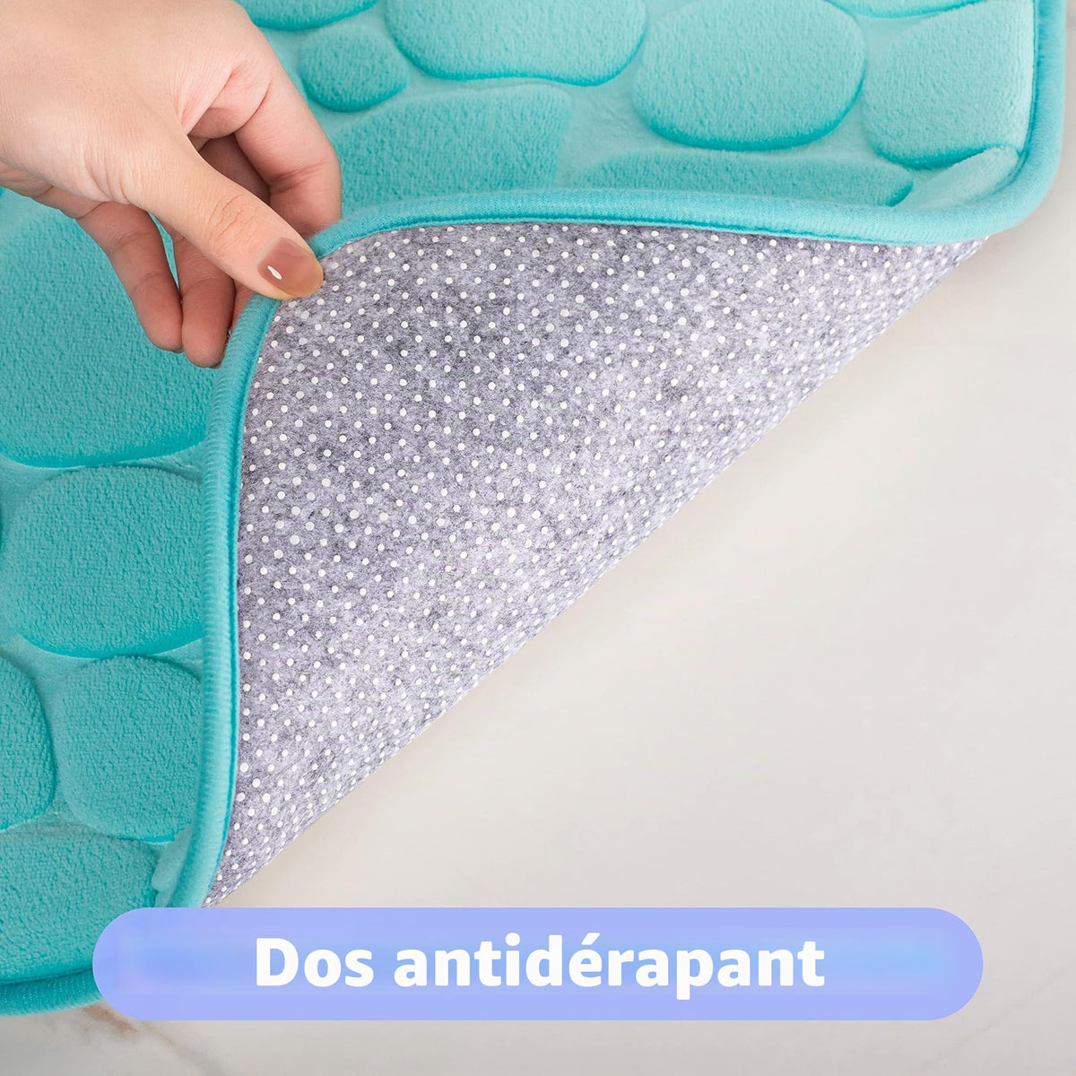 chakme Tapis de Bain en Mousse à mémoire de Forme - Tapis de Douche Absorbant - Tapis de Bain - Tapis décoratif - Antidérapant - pour Salle de Bain et Salon - 43 x 61 cm - Gris foncé
