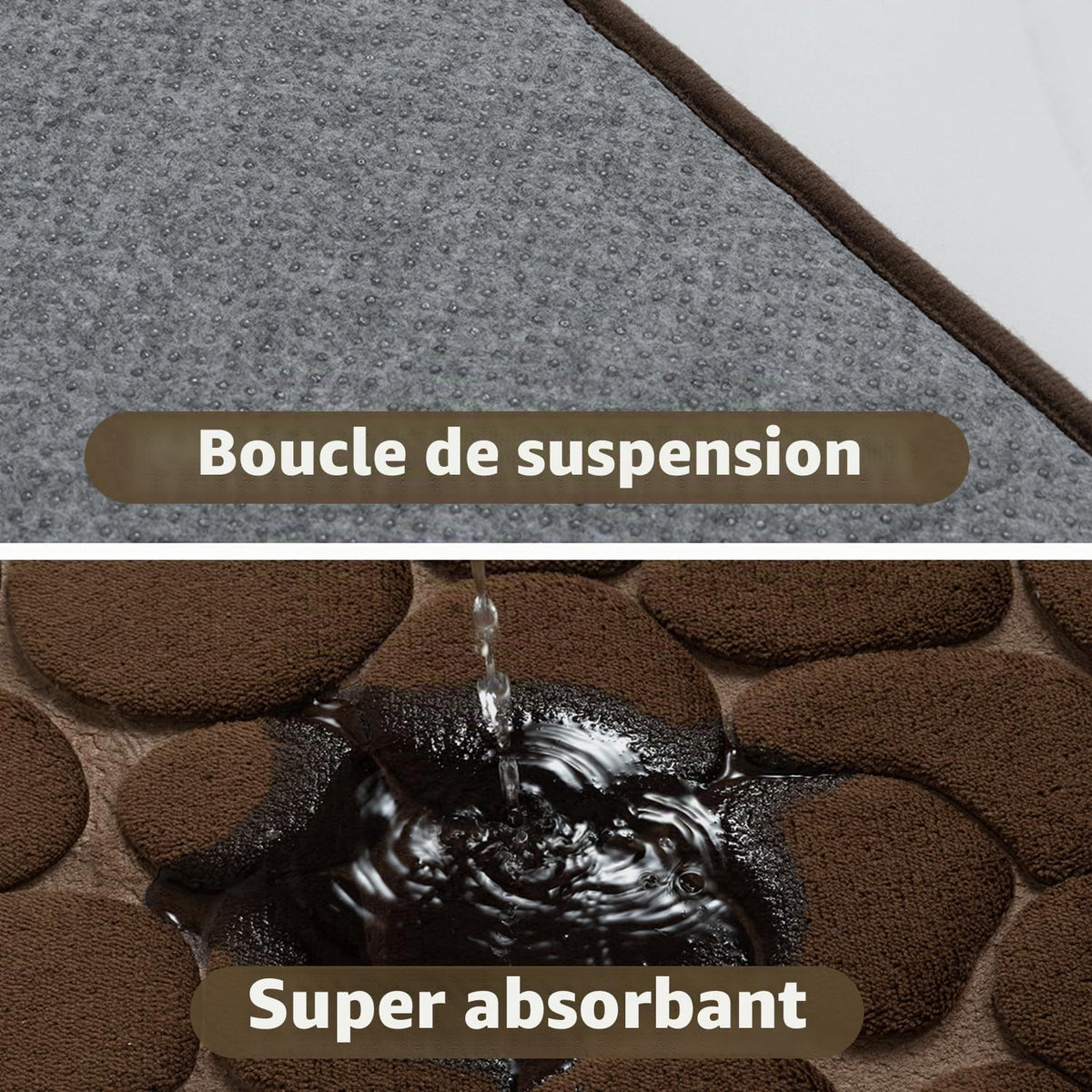 chakme Tapis de Bain en Mousse à mémoire de Forme - Tapis de Douche Absorbant - Tapis de Bain - Tapis décoratif - Antidérapant - pour Salle de Bain et Salon - 43 x 61 cm - Gris foncé