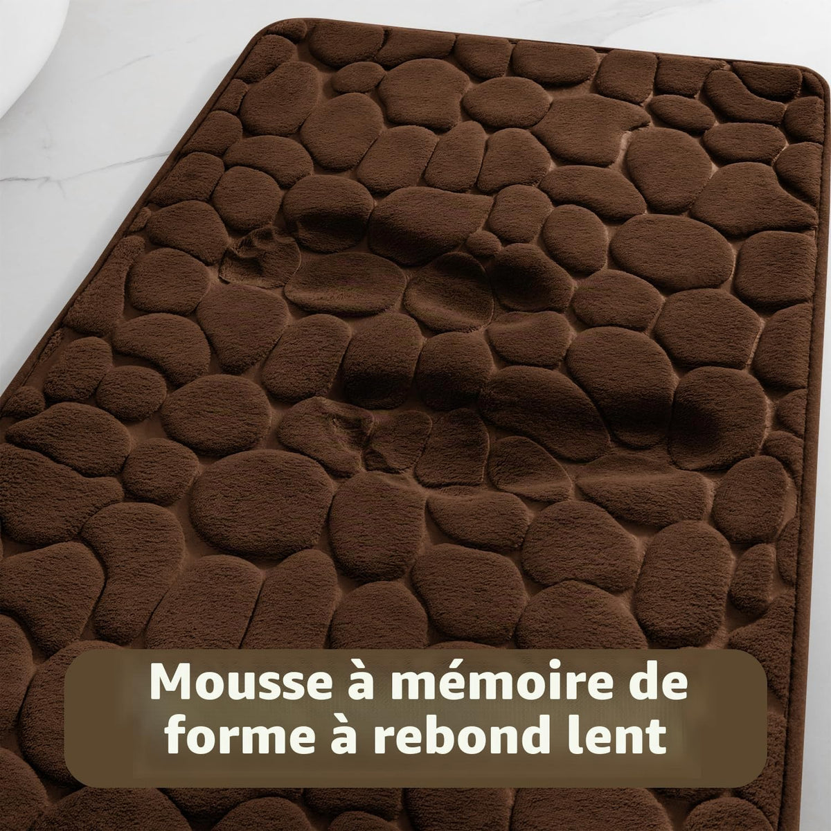 chakme Tapis de Bain en Mousse à mémoire de Forme - Tapis de Douche Absorbant - Tapis de Bain - Tapis décoratif - Antidérapant - pour Salle de Bain et Salon - 43 x 61 cm - Gris foncé