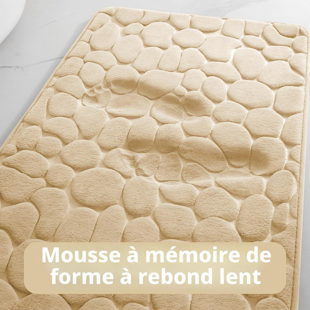 chakme Tapis de Bain en Mousse à mémoire de Forme - Tapis de Douche Absorbant - Tapis de Bain - Tapis décoratif - Antidérapant - pour Salle de Bain et Salon - 43 x 61 cm - Gris foncé