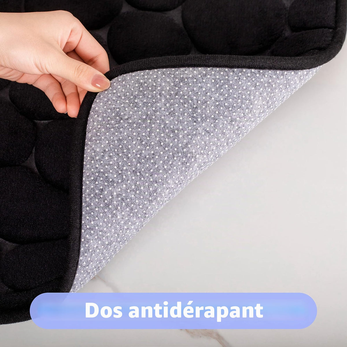 chakme Tapis de Bain en Mousse à mémoire de Forme - Tapis de Douche Absorbant - Tapis de Bain - Tapis décoratif - Antidérapant - pour Salle de Bain et Salon - 43 x 61 cm - Gris foncé