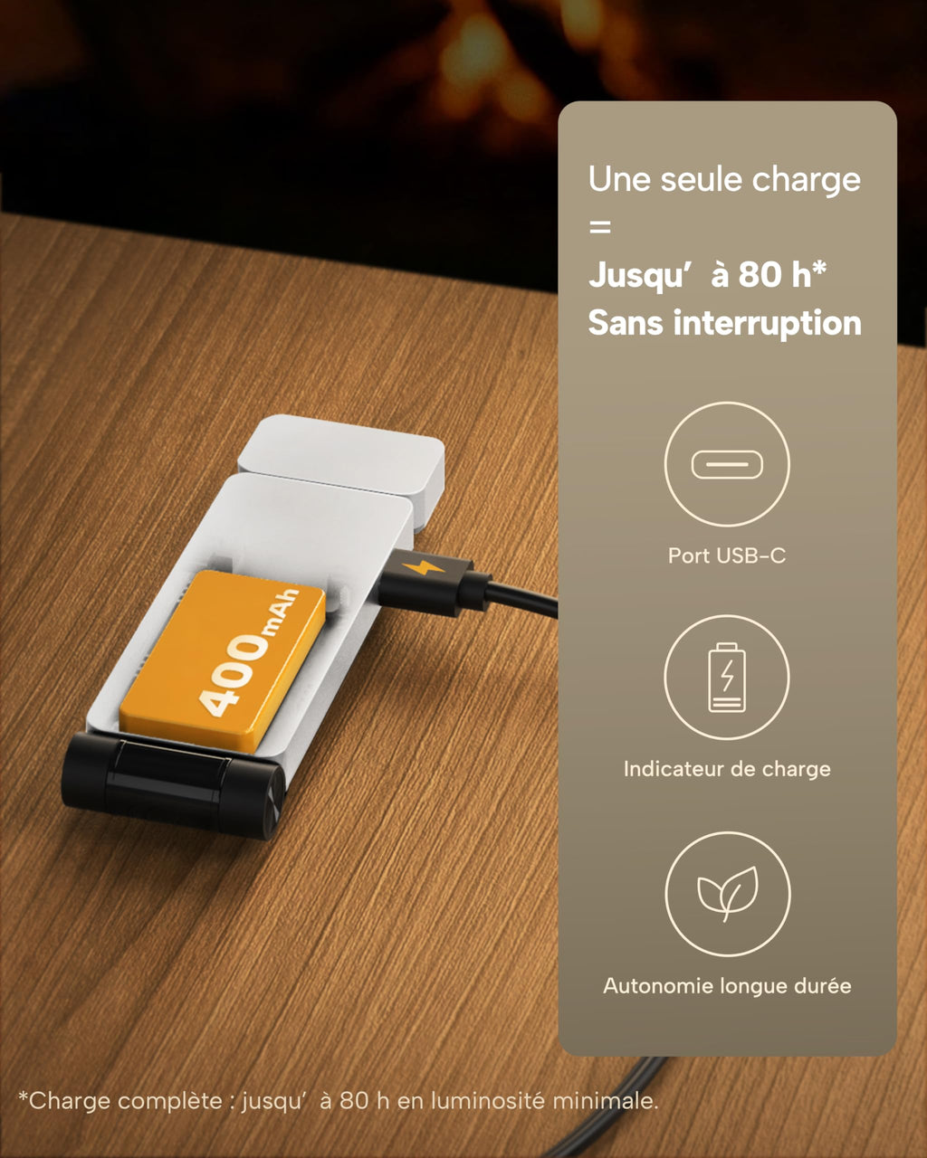 86lux Lampe de Lecture Rechargeable Liseuse LED USB-C, Vert | Lampe à Pince Marque-Page avec 3 Températures de Couleur, Jusqu'à 80H d'Autonomie
