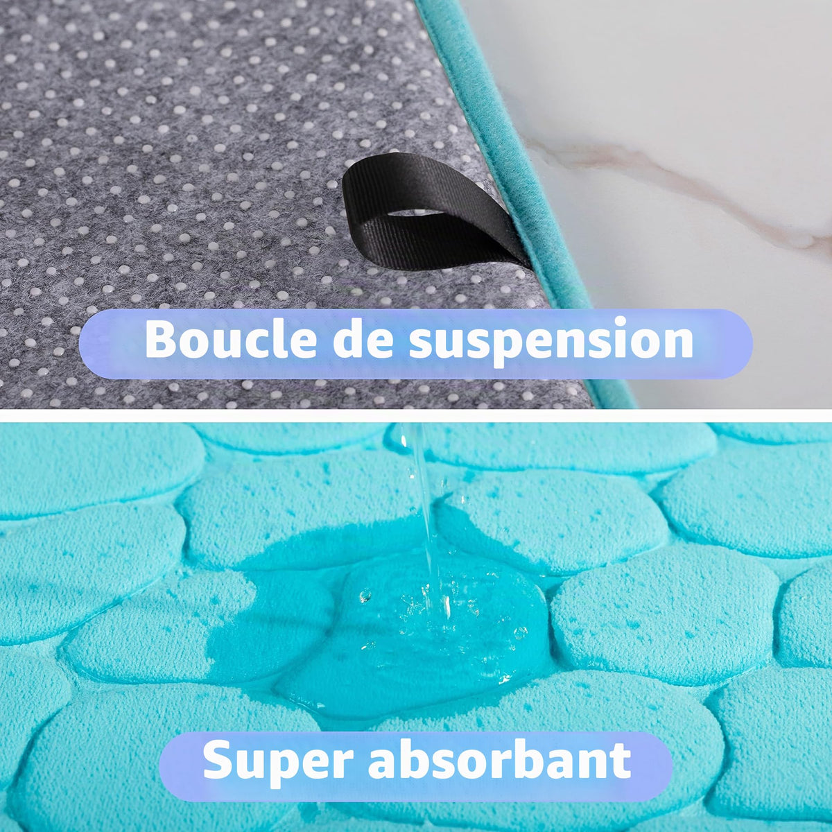 chakme Tapis de Bain en Mousse à mémoire de Forme - Tapis de Douche Absorbant - Tapis de Bain - Tapis décoratif - Antidérapant - pour Salle de Bain et Salon - 43 x 61 cm - Gris foncé