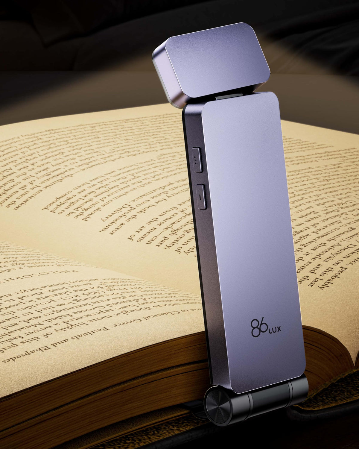 86lux Lampe de Lecture Rechargeable Liseuse LED USB-C, Vert | Lampe à Pince Marque-Page avec 3 Températures de Couleur, Jusqu'à 80H d'Autonomie
