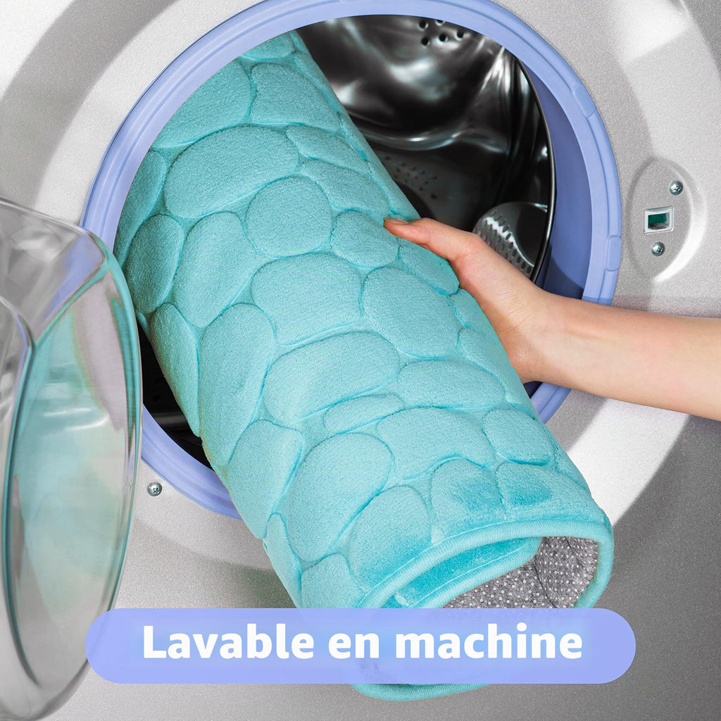 chakme Tapis de Bain en Mousse à mémoire de Forme - Tapis de Douche Absorbant - Tapis de Bain - Tapis décoratif - Antidérapant - pour Salle de Bain et Salon - 43 x 61 cm - Gris foncé