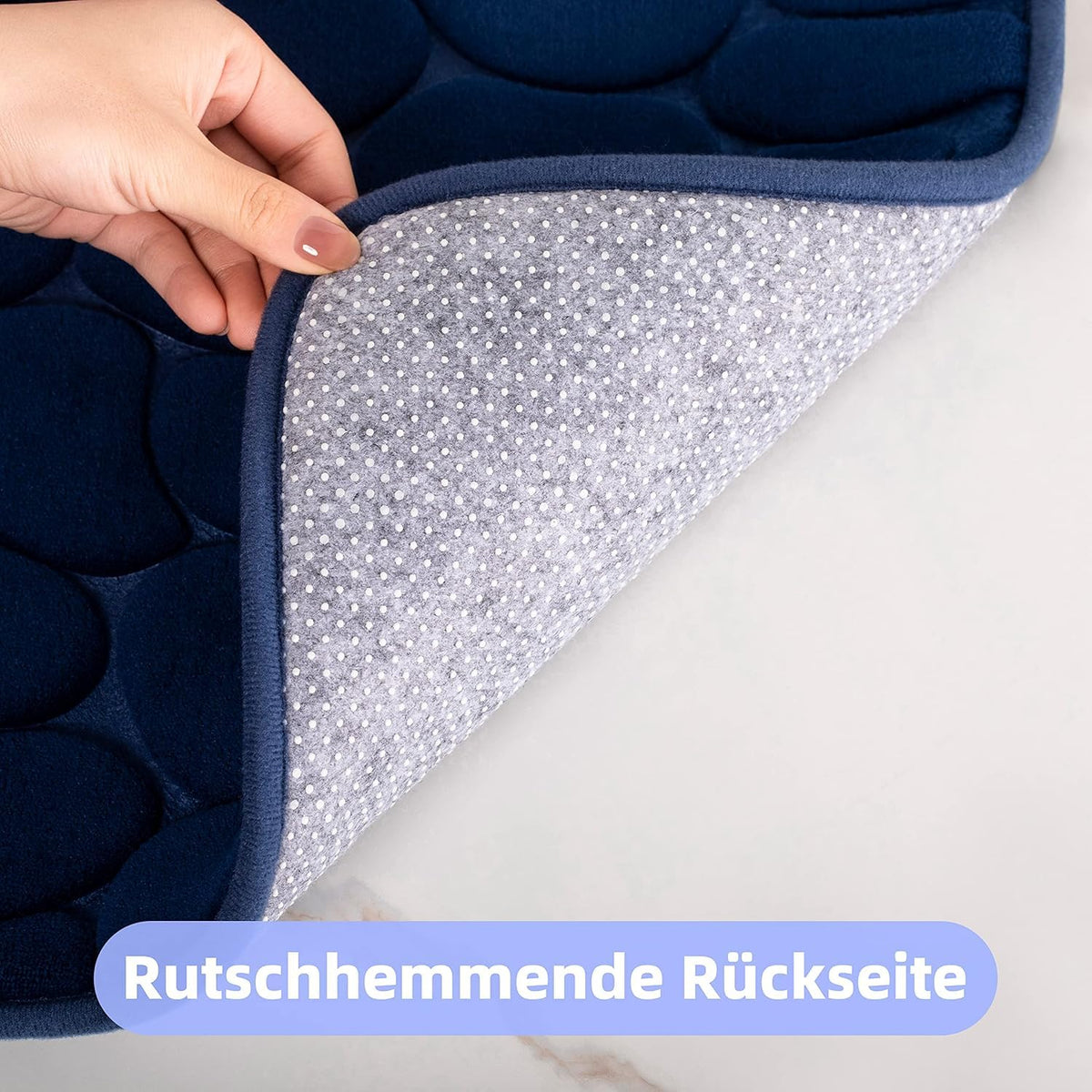 chakme Tapis de Bain en Mousse à mémoire de Forme - Tapis de Douche Absorbant - Tapis de Bain - Tapis décoratif - Antidérapant - pour Salle de Bain et Salon - 43 x 61 cm - Gris foncé