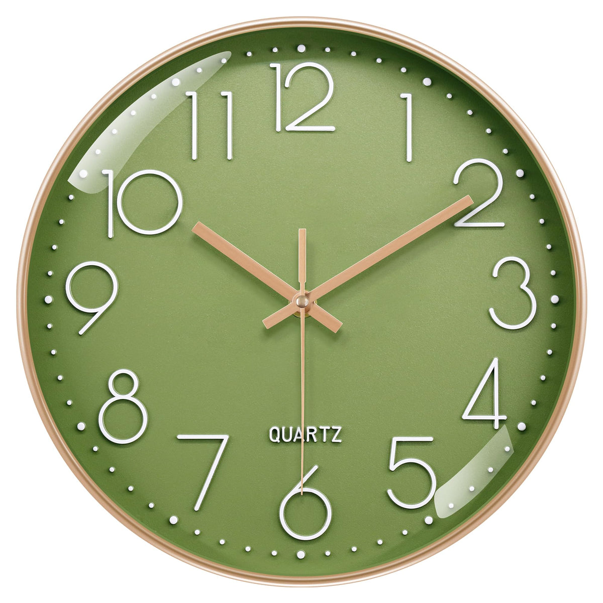VIKMARI Horloge Murale 20 cm Moderne, Silencieuse, Or Rose, Cuisine, Salon | Décoration cuisine, horloge design moderne, grands chiffres 3D, silencieuse sans tic-tac, idéale pour salon et chambre