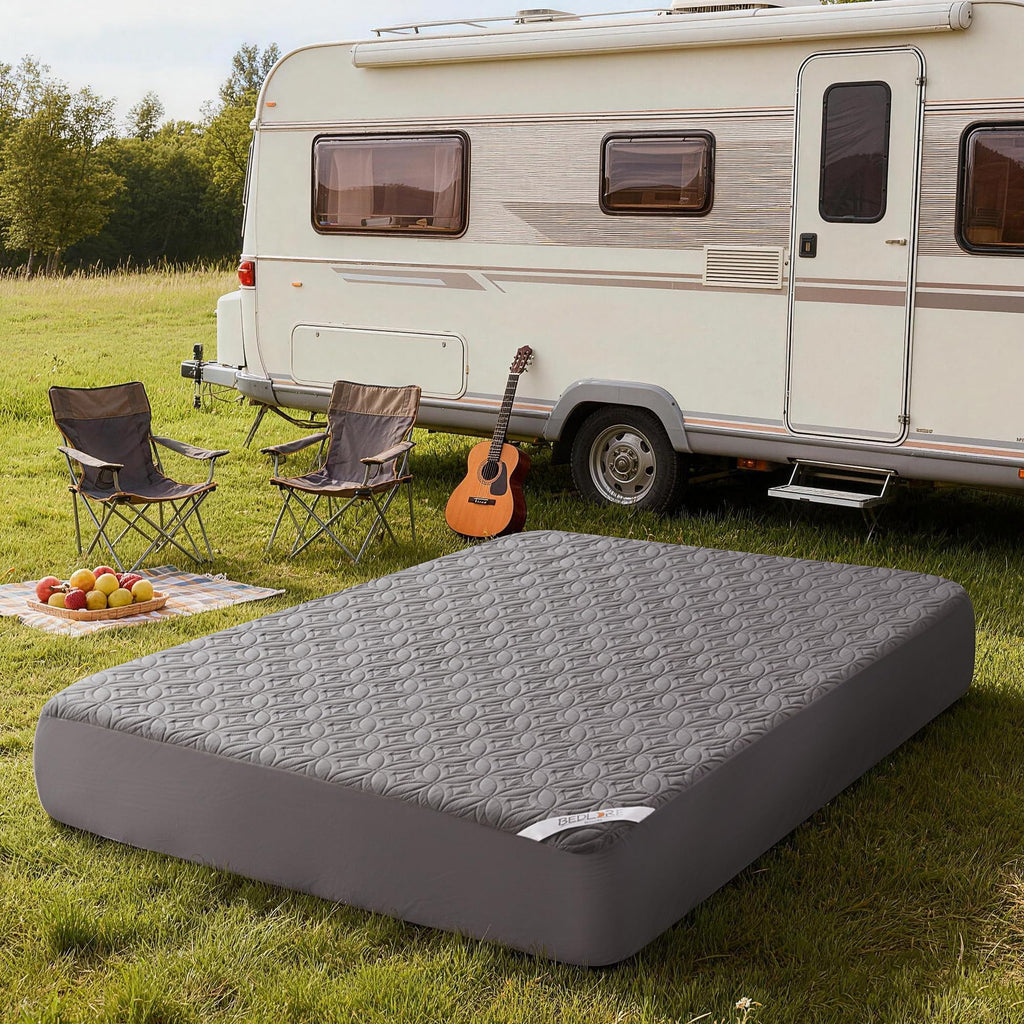 Protège-matelas imperméable BEDLORE, taille King | Bonnets profonds adaptés aux matelas de 15 à 46 cm (6 à 18 pouces), housse douce, silencieuse et résistante aux salissures, lavable (pour maison, chambre, hôtel) – Gris