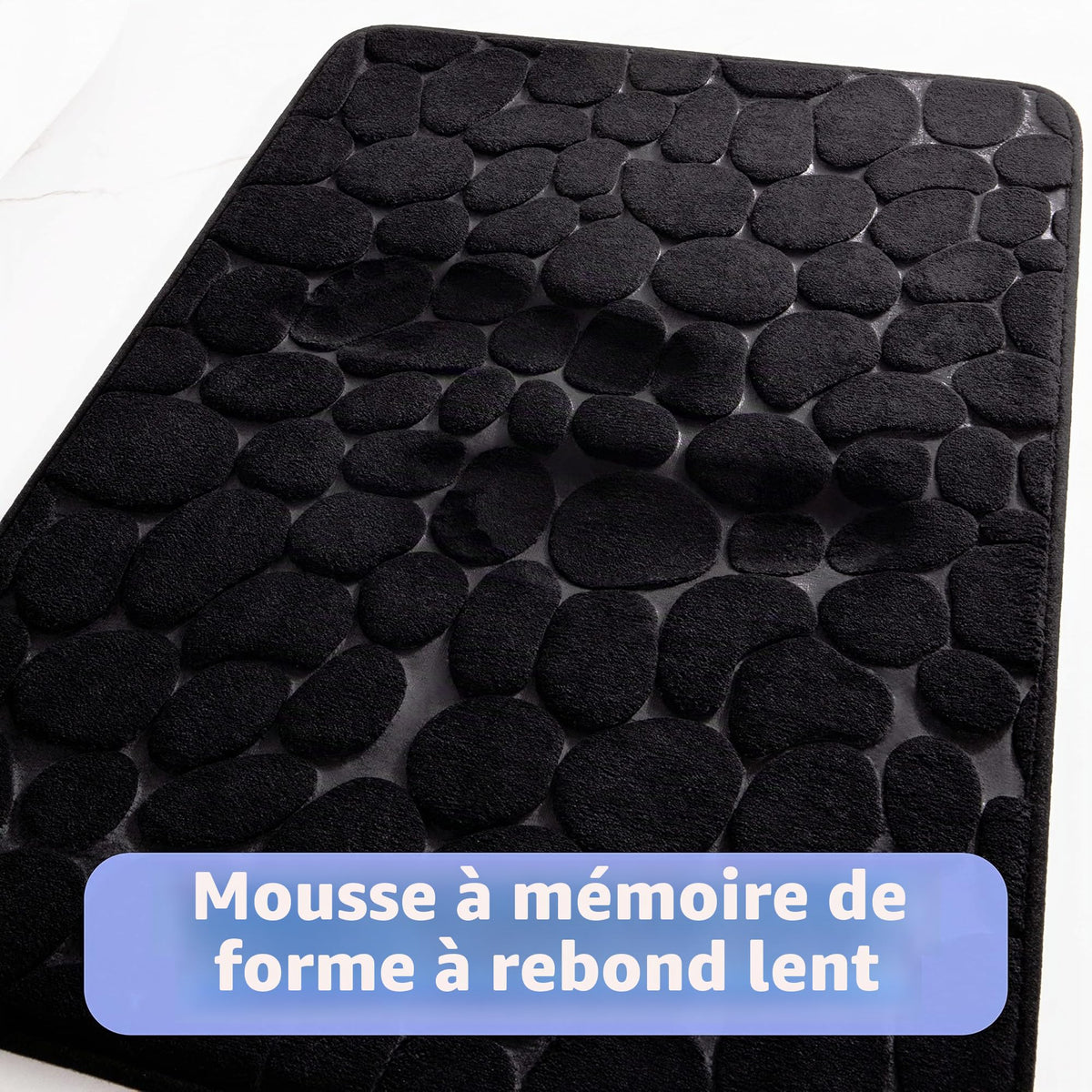 chakme Tapis de Bain en Mousse à mémoire de Forme - Tapis de Douche Absorbant - Tapis de Bain - Tapis décoratif - Antidérapant - pour Salle de Bain et Salon - 43 x 61 cm - Gris foncé